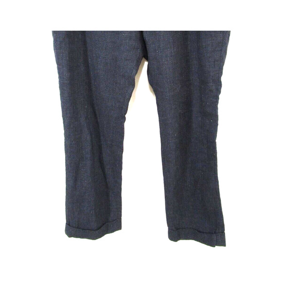 Sage De Cret Navy Blue Linen, Silk Cotton Blend Tweed Dress Pants Men Sz L - Picture 4 of 11